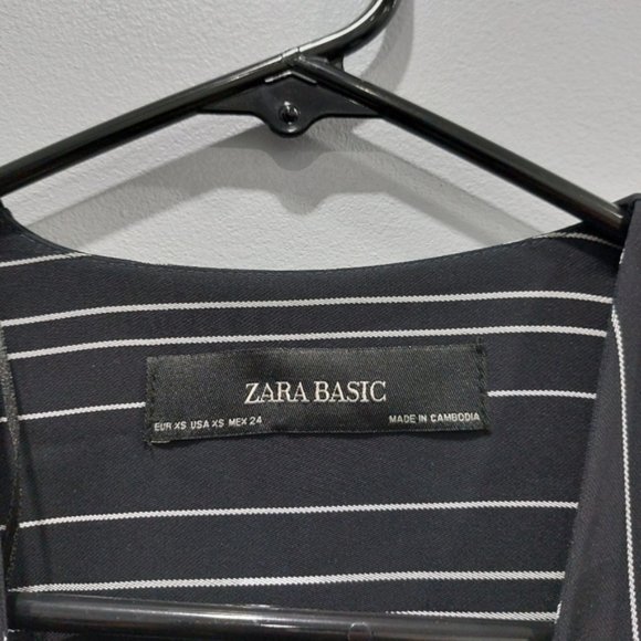 Zara Striped Longline Wrap Cardigan Duster Trench XS - Picture 3 of 9